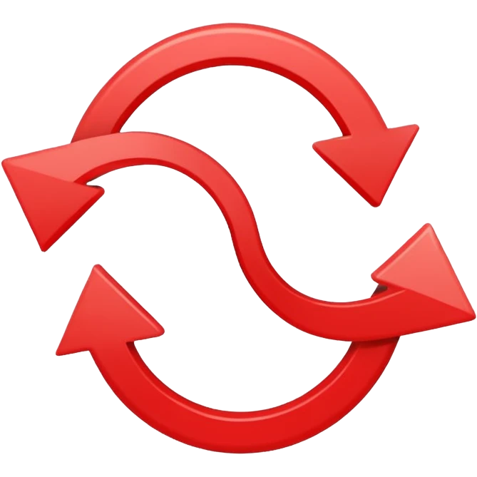 Prompt 15: "Is your backup plan."
Graphic: 🔄 Refresh/loop arrows icon (white with red highlights).
Animation: Arrows rotate smoothly.
Background: Transparent. emoji