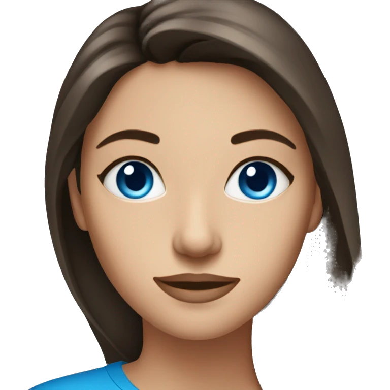 Brunette woman with blue eyes emoji