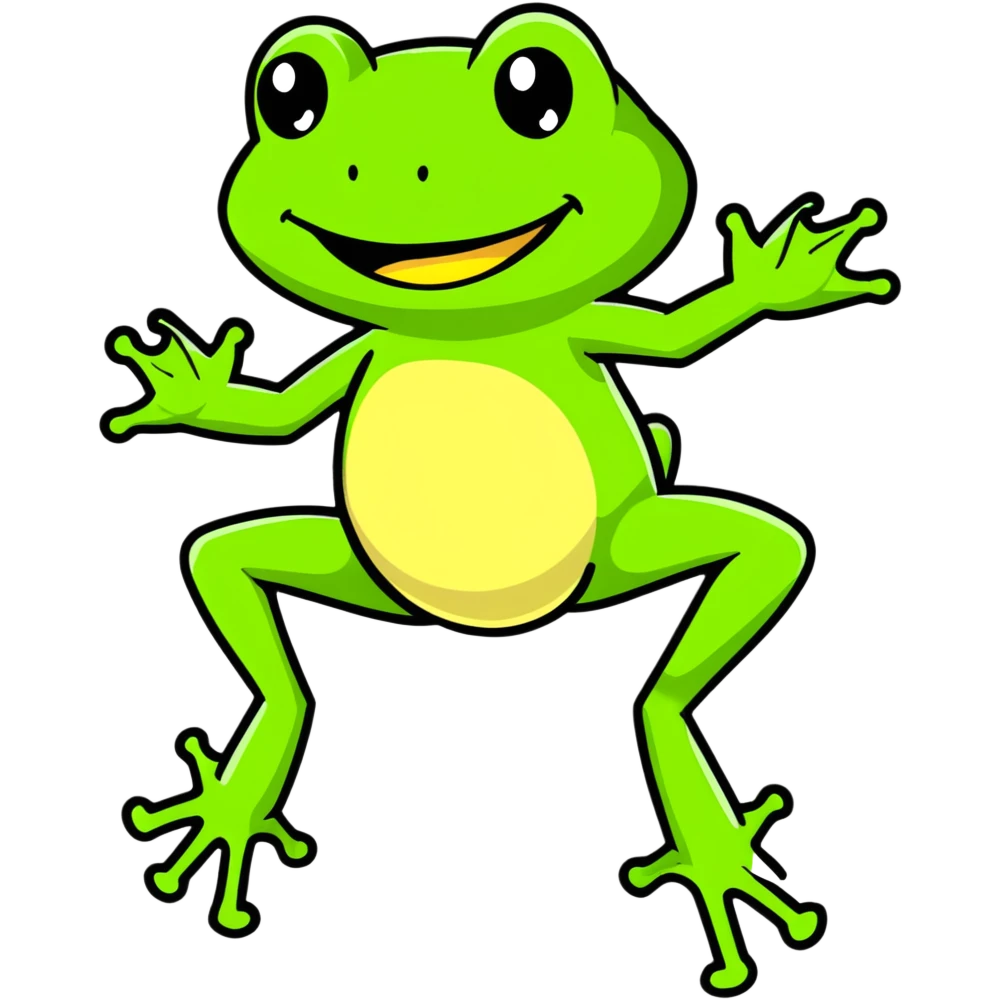 frog with long legs jumping emoji