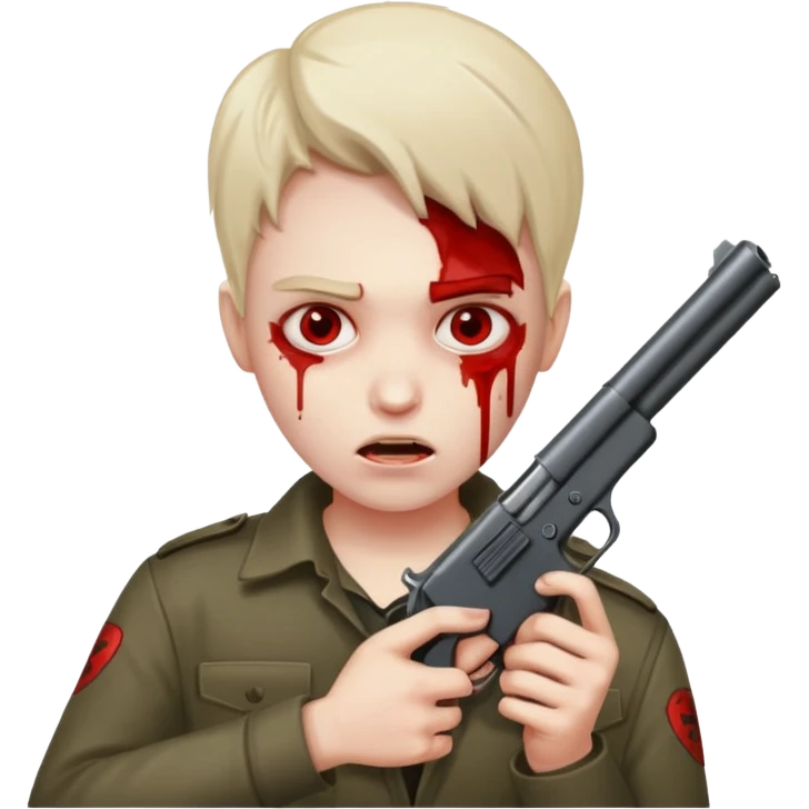 gun in bloody face emoji