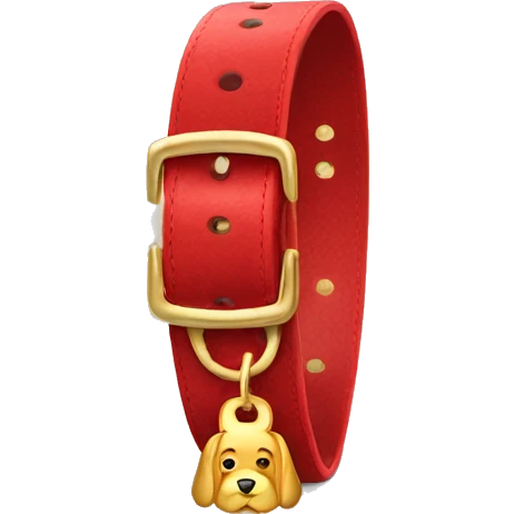 red dog collar with golden tag emoji