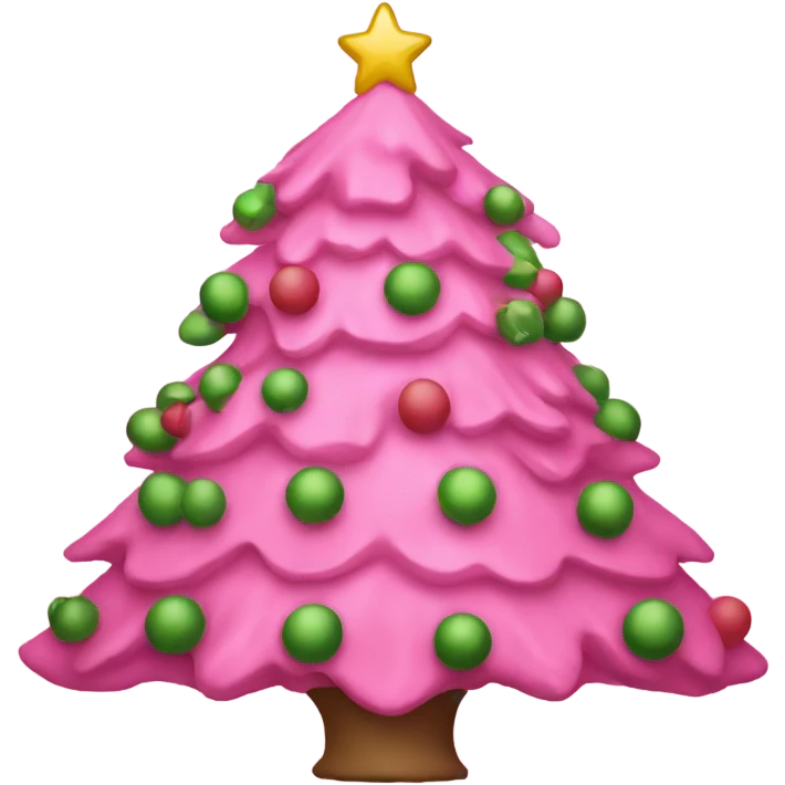Pink Christmas tree emoji