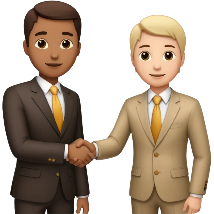 2 business people ahnd shaking close to the camera with moeny coming out of the handshake emoji