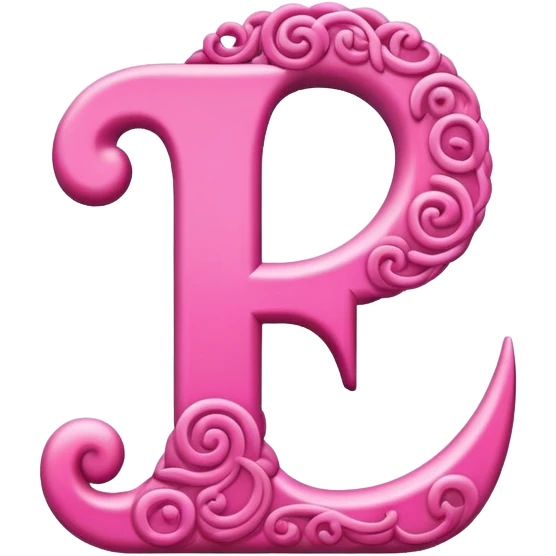 Pink, romantic, refined, fancy, letter “F” of the alphabet emoji