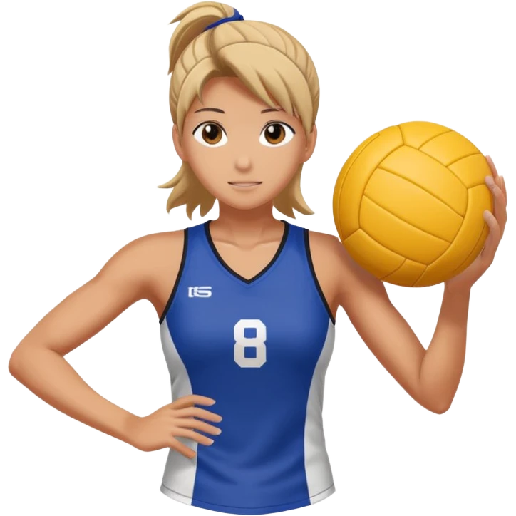 volleyball player, anime, with volleyball ball emoji