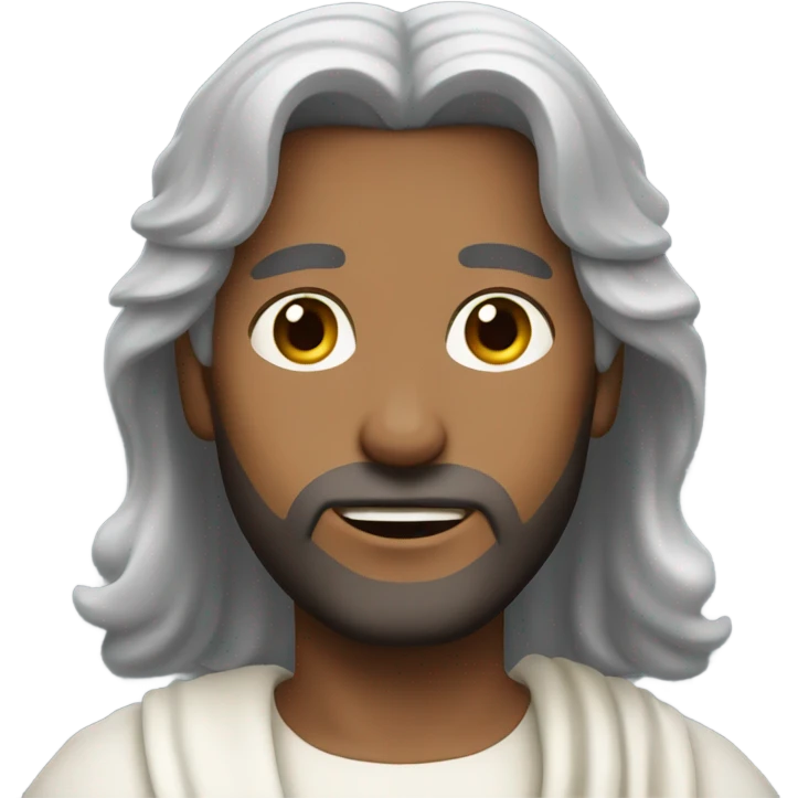 Crowned short gray hair Jesus  emoji