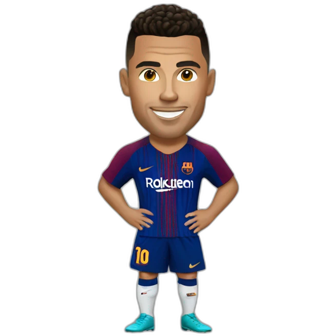 Ronaldo with Barcelona emoji