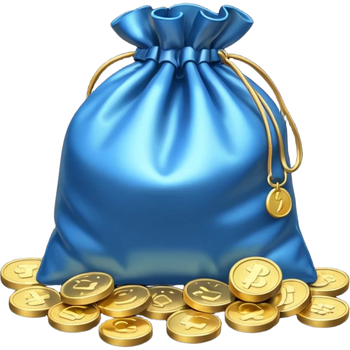 bag of blue coins emoji