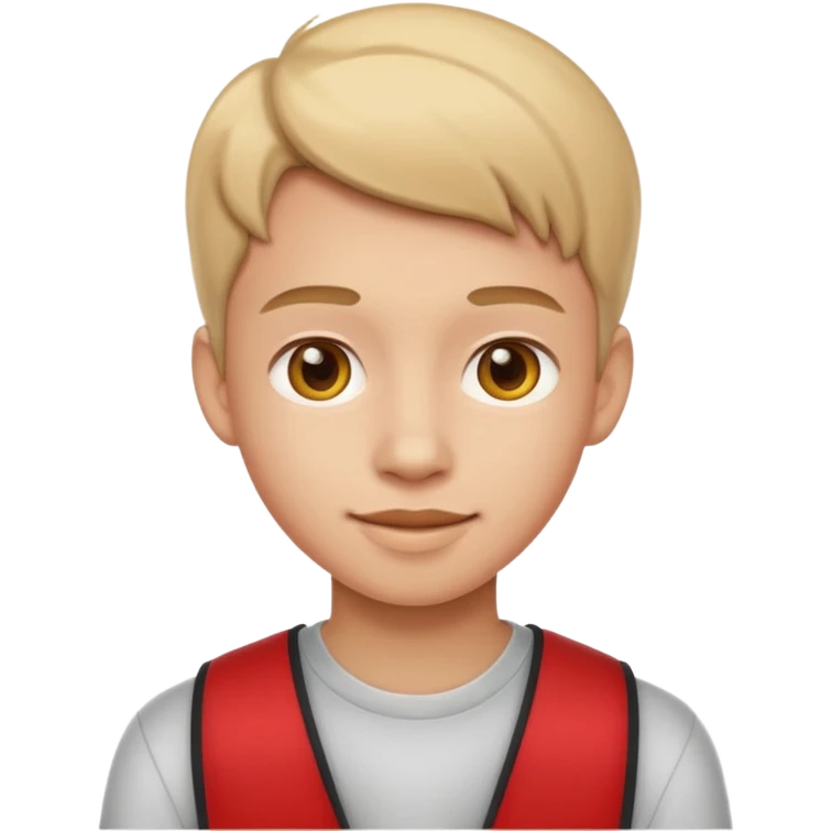 apple style emoji of a teenager, friendly expression emoji
