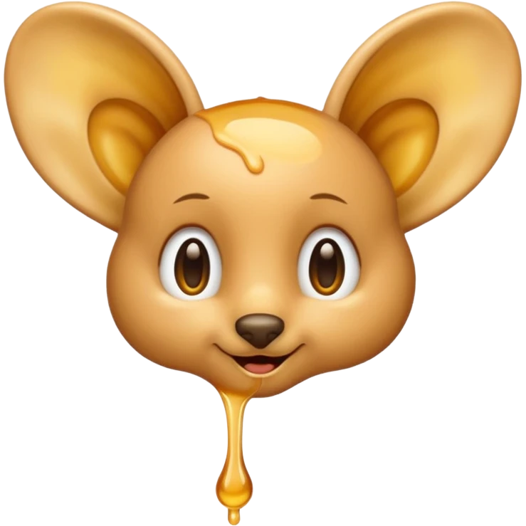 A big ear, with honey dripping on it emoji
