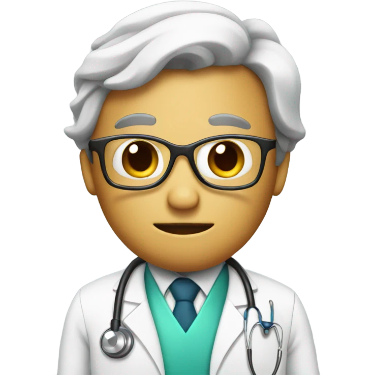 apple dressed as a doctor emoji