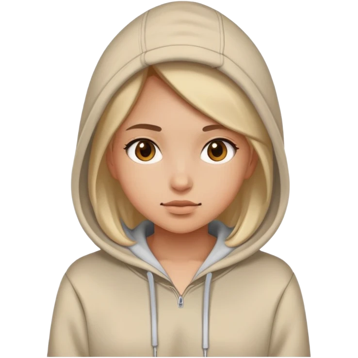 Girl wearing hoodie emoji