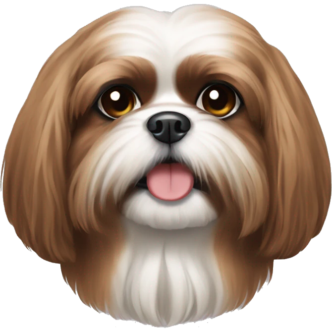 long-haired dog like a brown shih tzu emoji