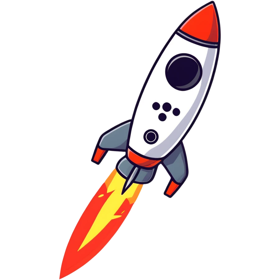rocket with ninja stars emoji