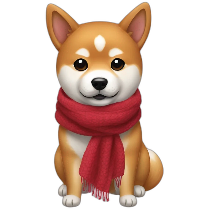 Shiba inu in scarf emoji