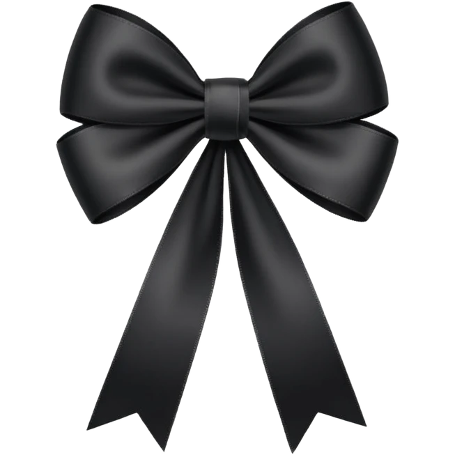 black THIN ribbon bow emoji