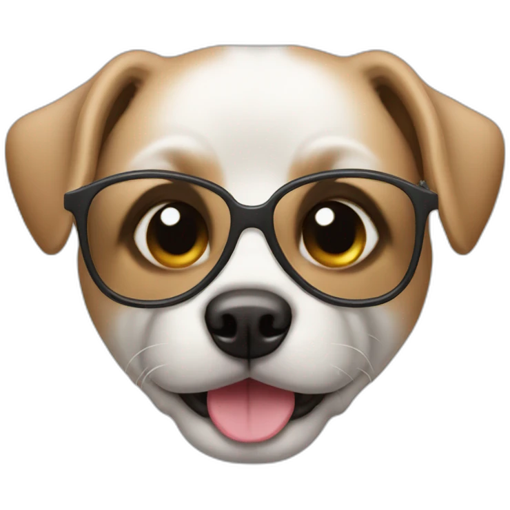 Dog whit unglasses emoji