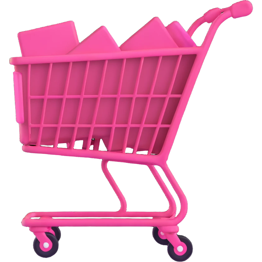 pink shopping cart, variation 2 emoji