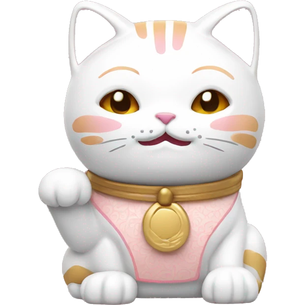 Light pink Japanese lucky cat emoji