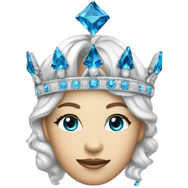 Platinum empress crown with blue diamonds  emoji