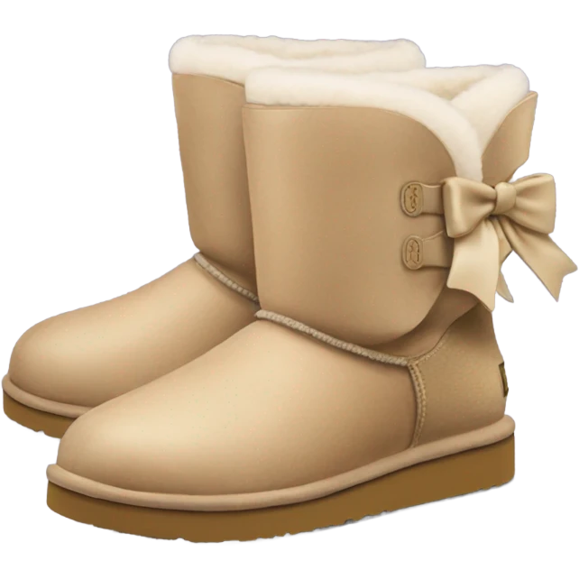 beige Uggs with bow emoji