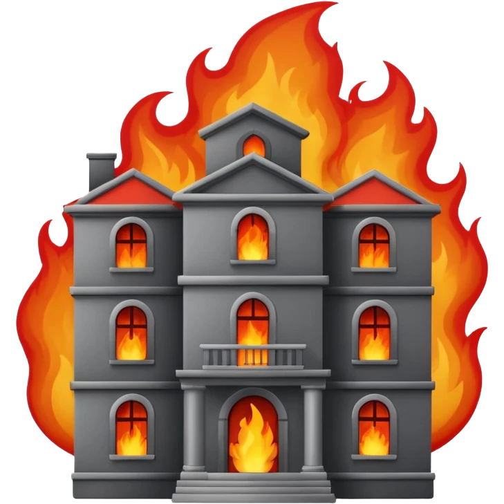 fire and building emoji