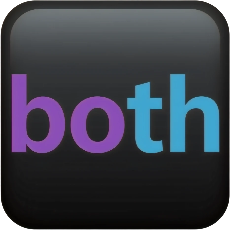 both the word in purple/blue black background emoji