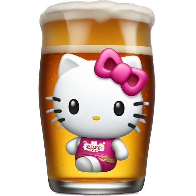 Hello kitty beer emoji