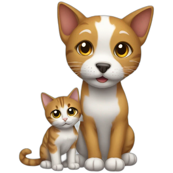 cat holding dog emoji