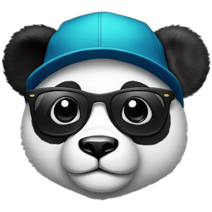 panda with a snapback and square glasses emoji