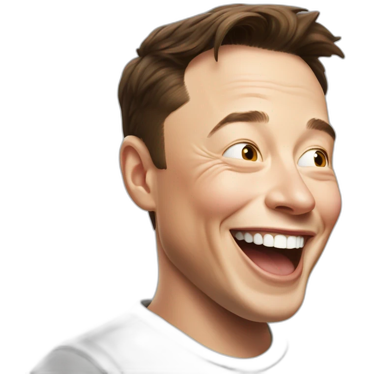 Elon musk extreme laughing emoji