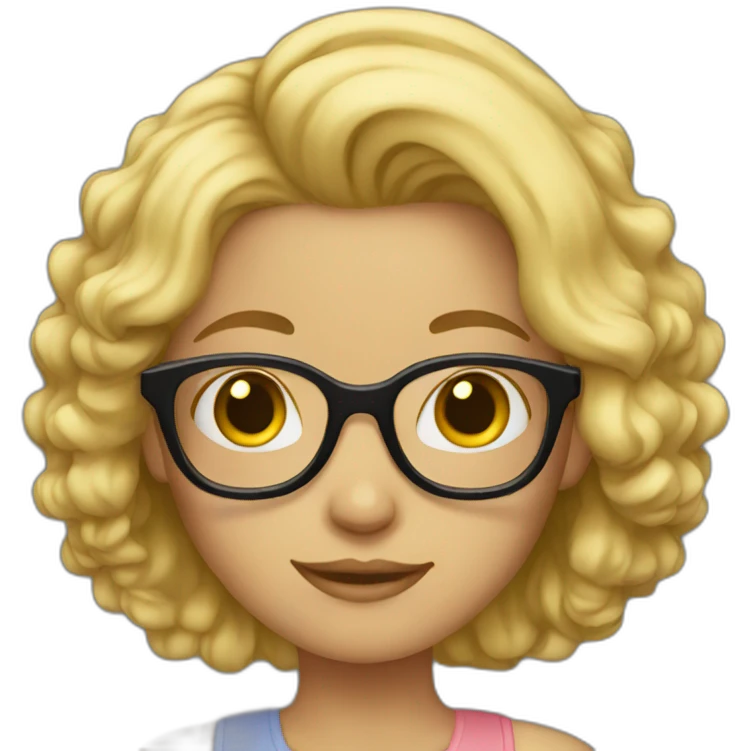 girl with glasses and hair blond emoji