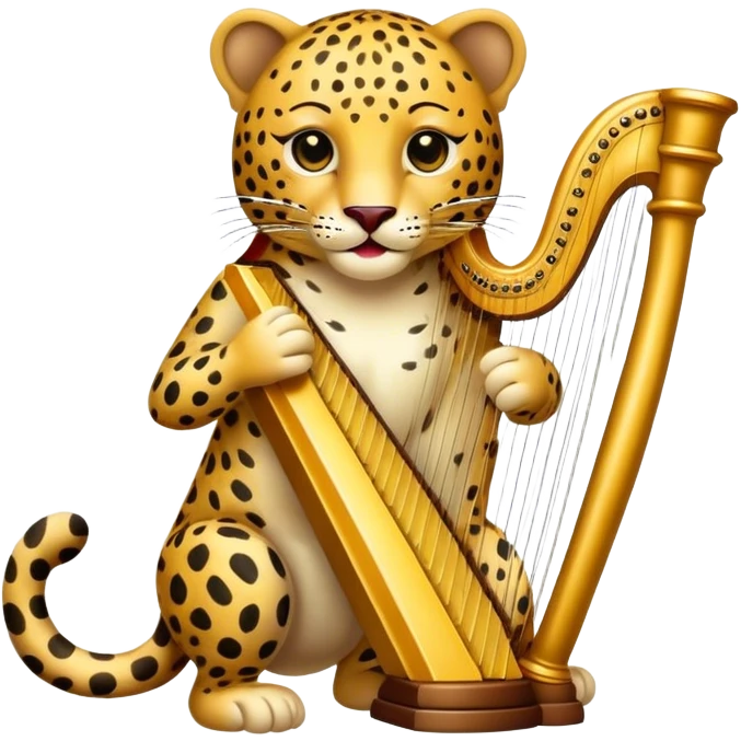 Leopard playing the harp emoji