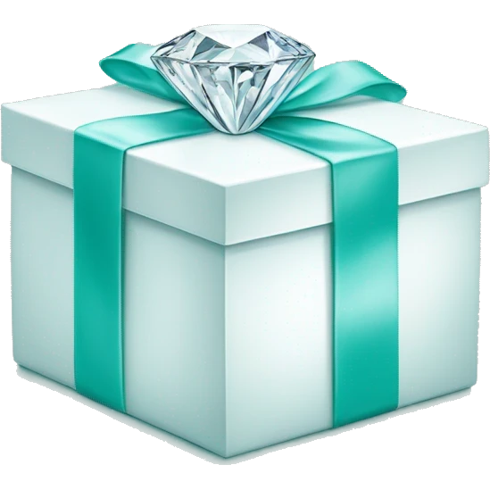 Tiffany & Co. box, diamond ring emoji