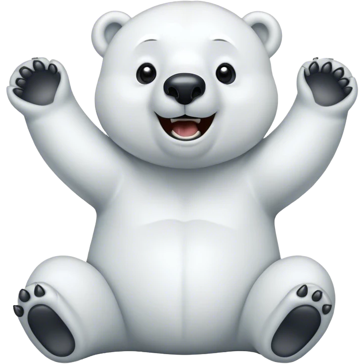 Very happy polar bear emoji