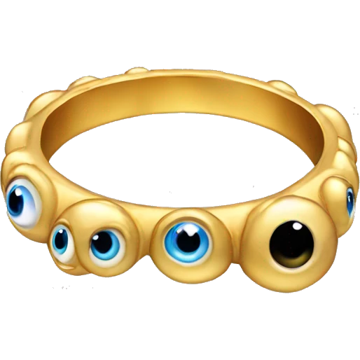 very thin gold ring studded with eyeballs emoji