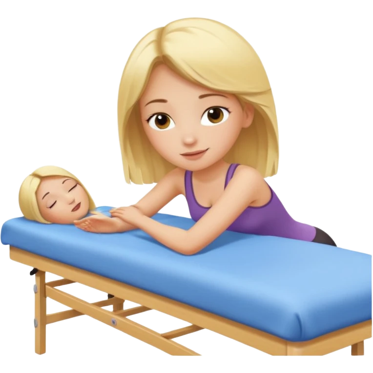 Blonde girl getting a massage on a bed emoji