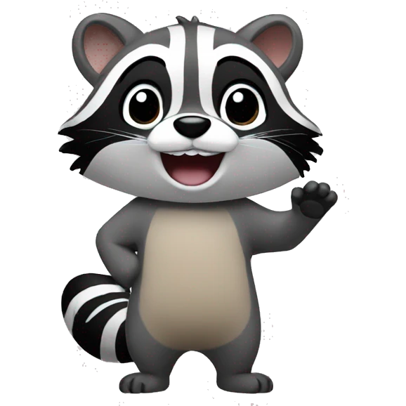 create me a cute raccoon emot waving emoji