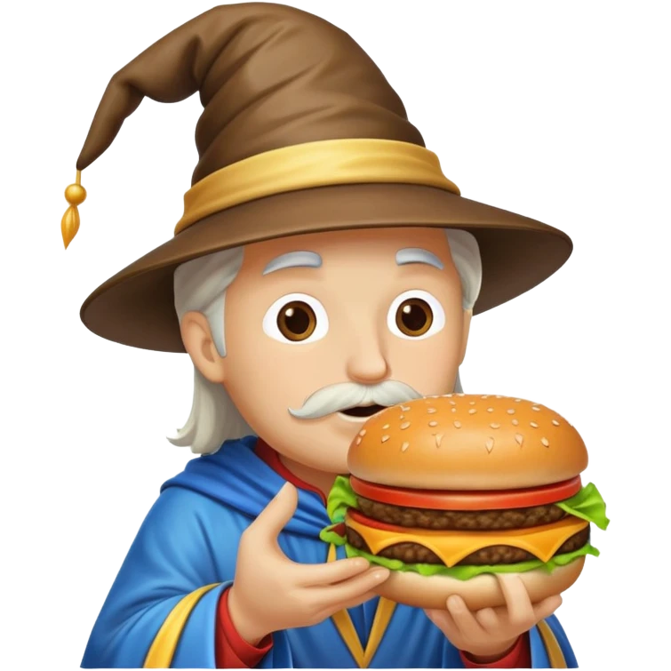 A wizard kissing a burger emoji