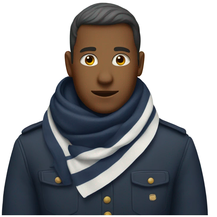 Thrush wearing a Navy blue and white scarf emoji
