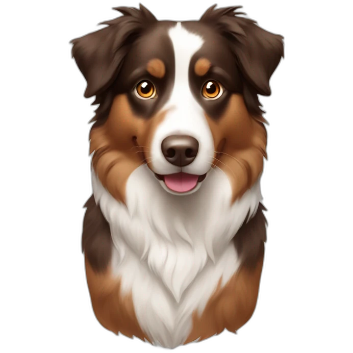 australian shepherd with solid brown and white fur emoji