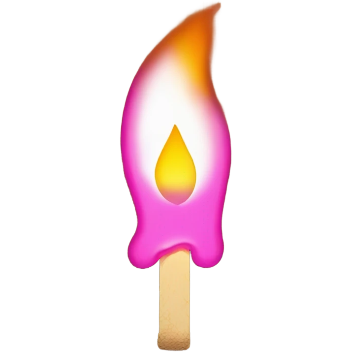 Pink neon a burning match emoji
