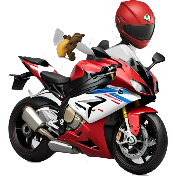 cherry t-shirt girl on bmw s1000rr emoji