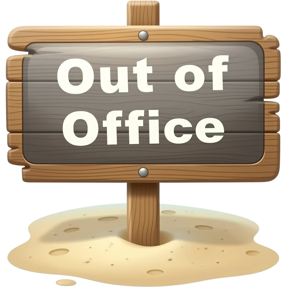 Beach sign that says Out of Office emoji