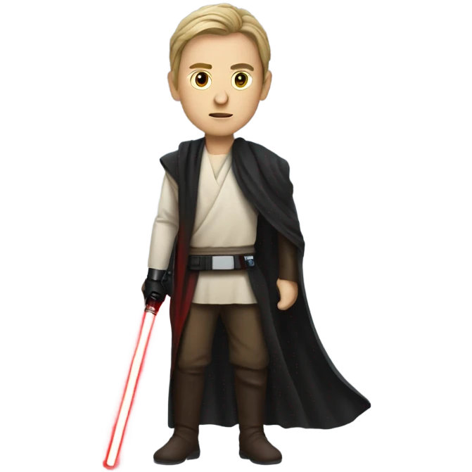 Star Wars character with red lightsaber emoji