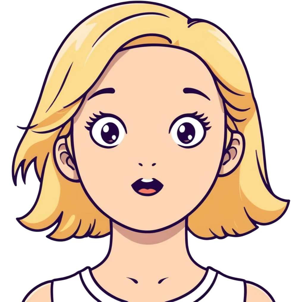 blonde girl with grey eyes doing skincare with surprised face emoji