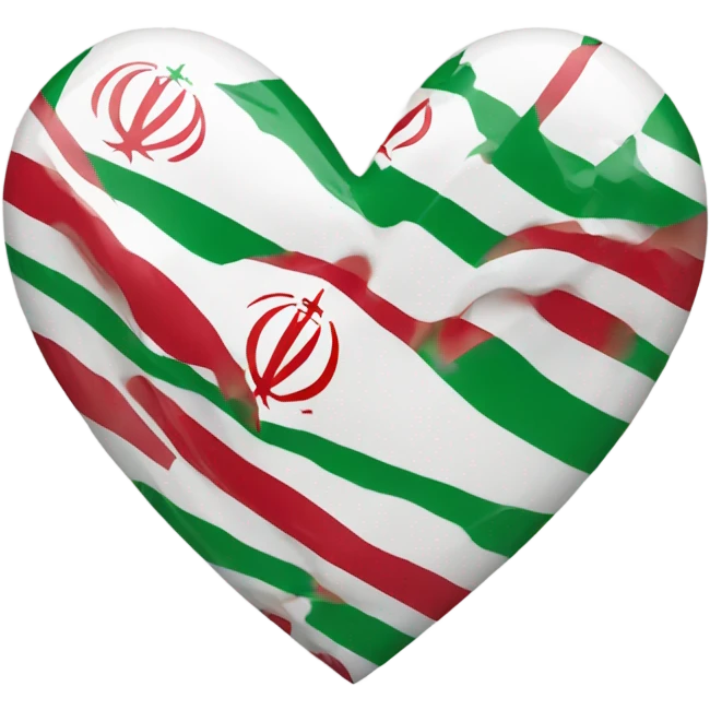 heart with Iranian flag pattern emoji