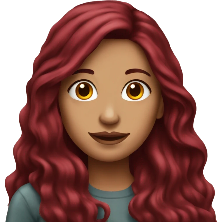 Beautiful tattooed burgundy long haired woman sitting on a bench emoji