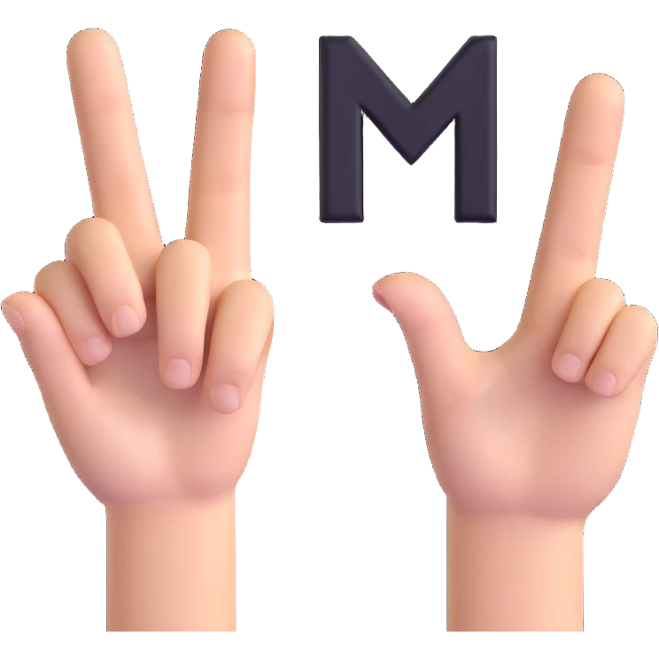 fingers making a hashtag shape emoji
