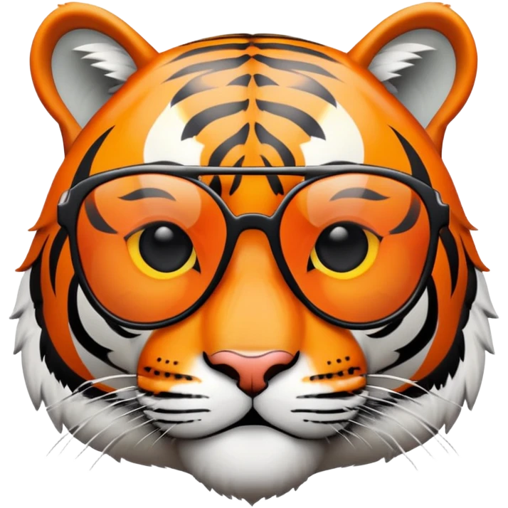 tiger face with dark lens sunglasses, cool expression emoji